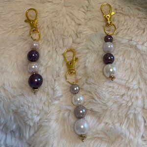 Set of 3 Handmade Zipper Pull/ Handbag Charm